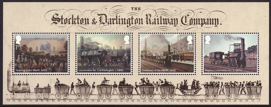 (image for) MS(TBC) 2025 Stockton & Darlington Railway Company non-barcoded miniature sheet